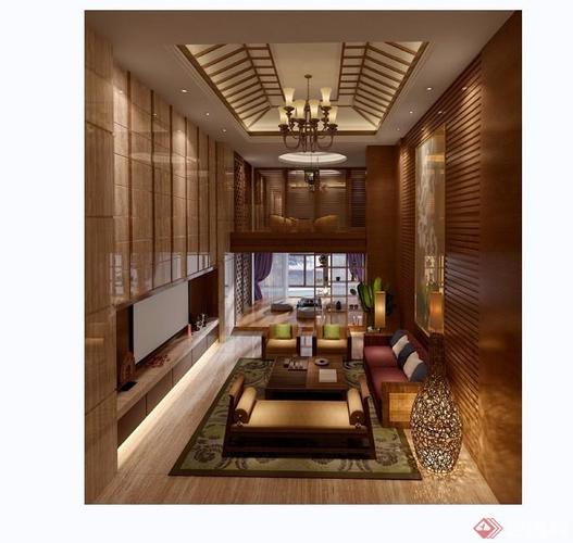 某详细的现代风格室内客厅装饰设计3d模型及效果图